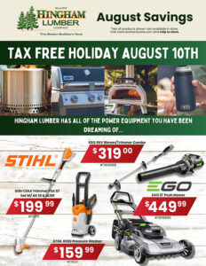 Hingham Lumber August Flyer